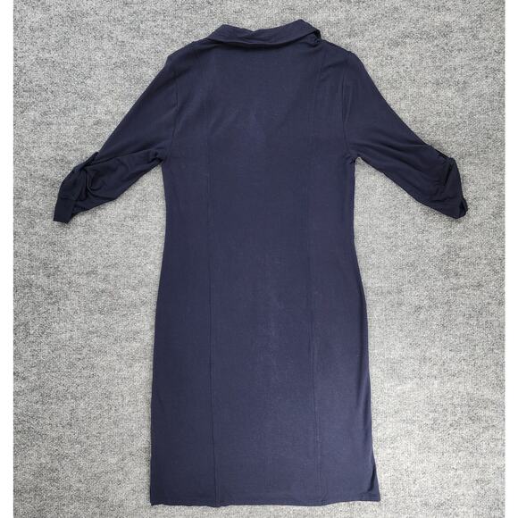 Brooks Brothers Dress Womens Small Blue Navy Gold Buttons 3/4 Sleeve Button up - Picture 6 of 16